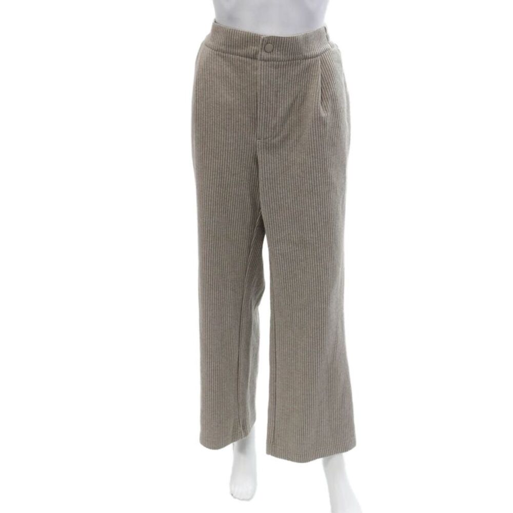 Varley Womens Cropped Striped Beige Pants Size L